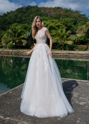 Cap Sleeves Ivory Lace Glitter Tulle Adorable Wedding Dress Cap Sleeves Ivory Lace Glitter Tulle Adorable Wedding Dress